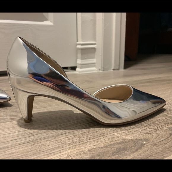French Connection Silver Mirror Heels - Picture 6 of 7